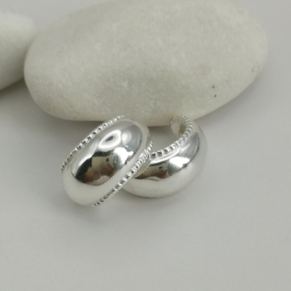 Sterling silver Crescent Hoop Earrings Hoops 🆕